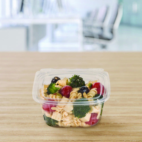 Dart ClearPac SafeSeal Tamper-Resistant/Evident Containers, Flat Lid, 16 oz, 4.9 x 2.5 x 5.5, Clear, Plastic, 100/Bag, 2 Bags/CT (CH16DEF)