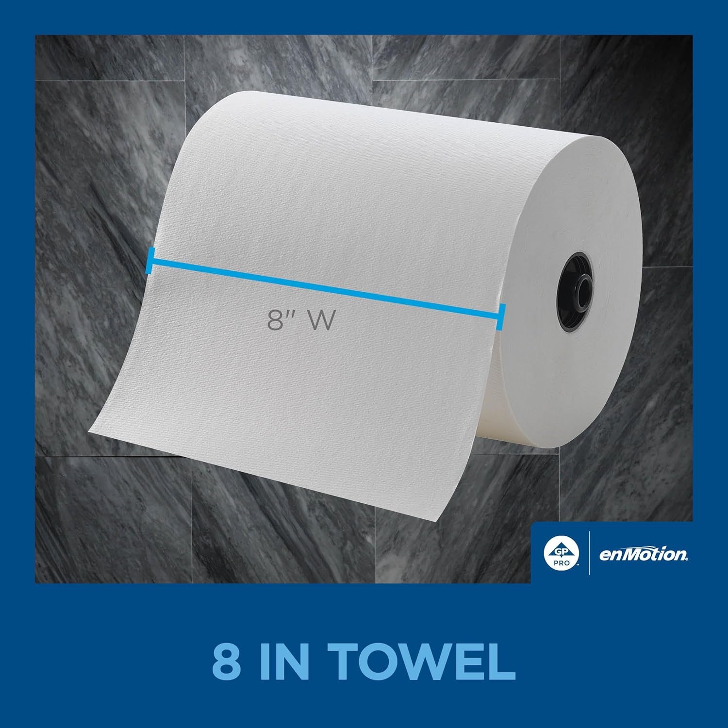 Enmotion Flex 8" Paper Towel Rolls by GP PRO, White, 550 Feet per Roll, 6 Bulk Paper Towel Rolls per Case, 89720
