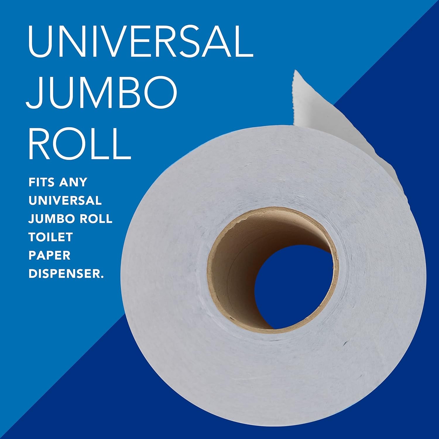 100% Recycled Fiber High-Capacity Jumbo Roll Bulk Toilet Paper (67805), 2-Ply, White, Non-Perforated (12 Rolls at 1,000' Each, 12,000'/Case)