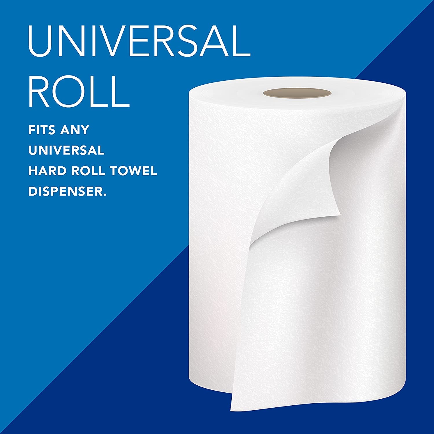 Professional Essential Universal High-Capacity Hard Roll Paper Towels, Bulk (01005), 8" Long, 1.5" Core, Absorbency Pockets, White (6 Rolls at 1,000' Each, 6,000'/Case)