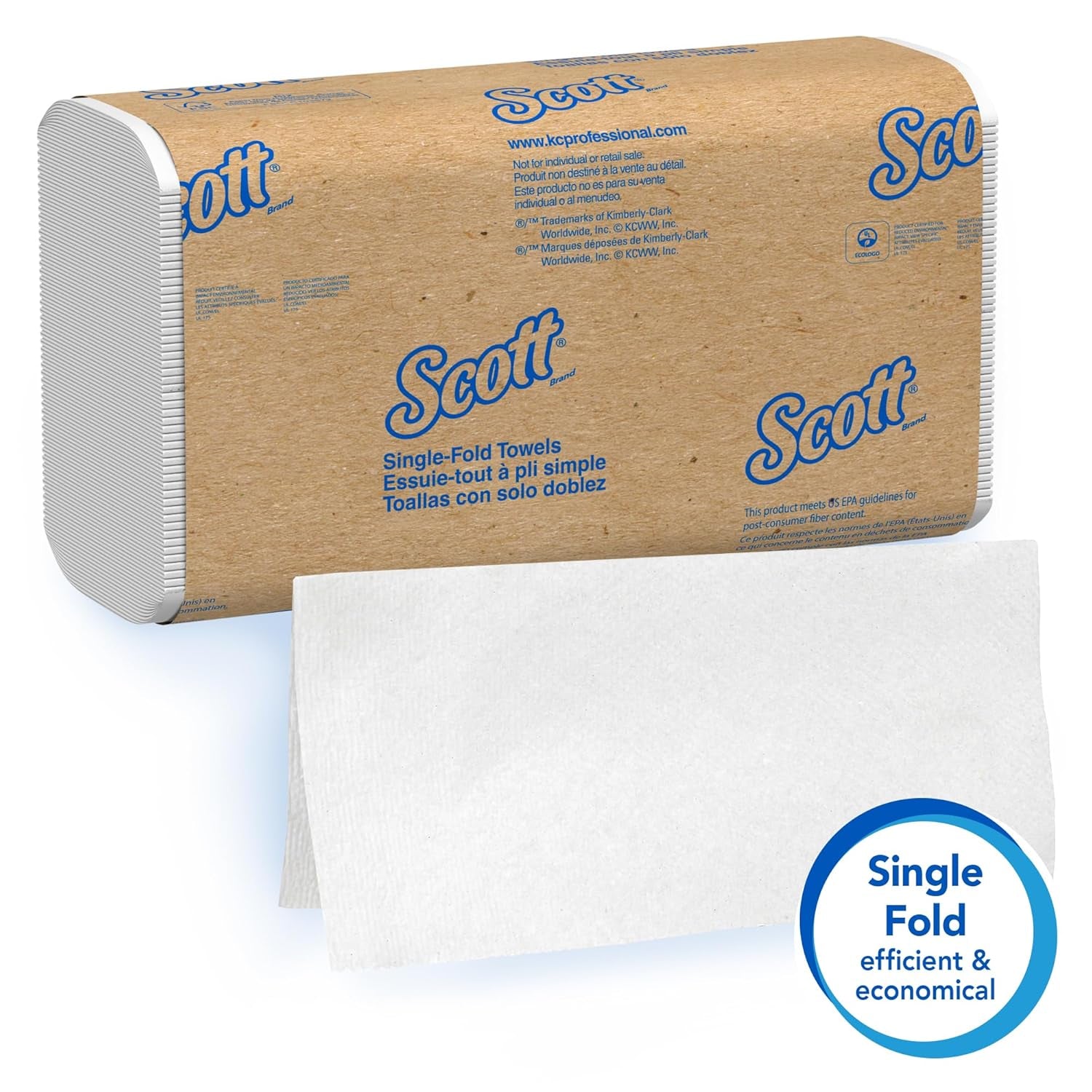 Essential Single-Fold Paper Towels, Bulk (01700), White (250 Sheets/Pack, 16 Packs/Case, 4,000 Sheet Total)