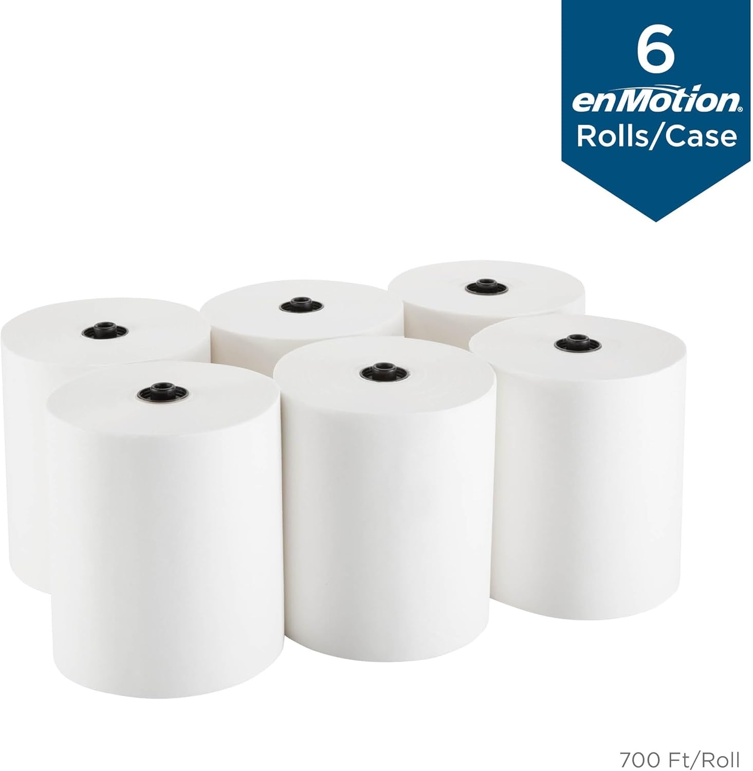 Enmotion 8" Recycled Paper Towel Rolls by GP PRO, White, 700 Feet per Roll, 6 Bulk Paper Towel Rolls per Case, 89430