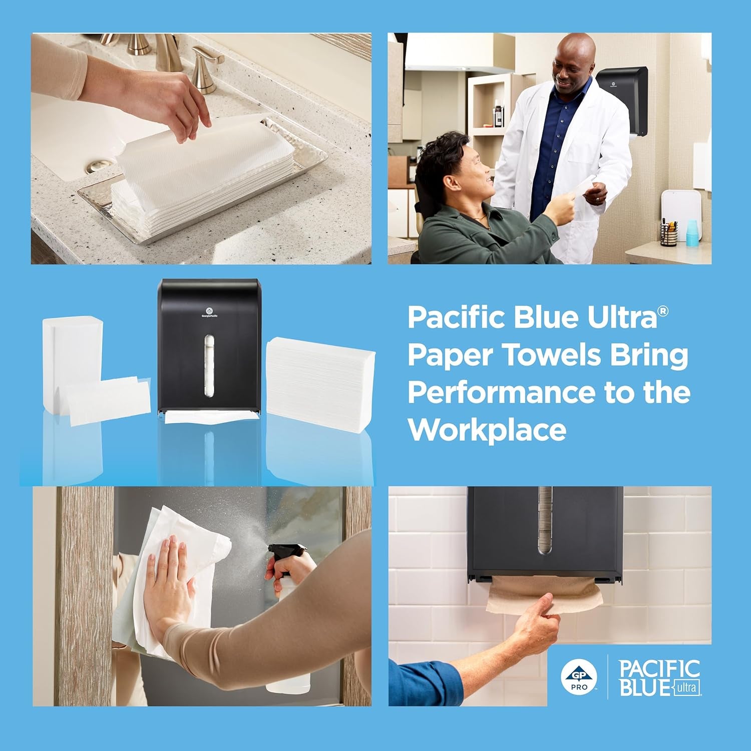 Pacific Blue Ultra Big Z-Fold Paper Towels by GP PRO (), White, 20887, 220 Paper Towels per Pack, 10 Packs per Case (2200 Total), 10.20'' X 10.80