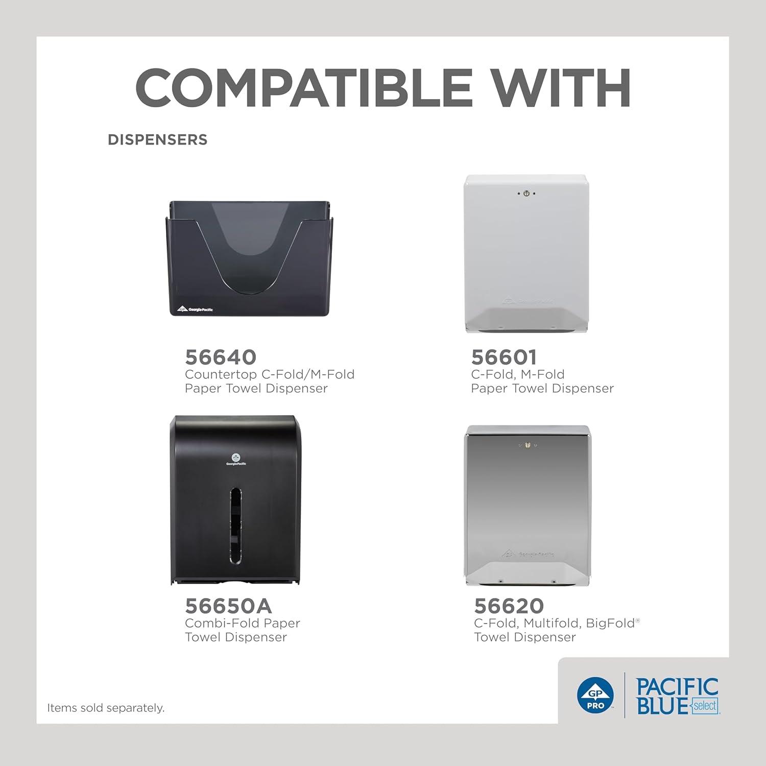 Blue Select Premium 2-Ply C-Fold Paper Towels by PRO , White, 23000, 120 Towels per Pack, 12 Packs per Case