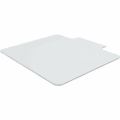 Lorell Tempered Glass Chairmat with Lip Hardwood Floor, Carpet53" Width x 45" Depth - Lip Size 6" Length x 23" Width - Tempered Glass - Clear - 1 Each (LLR82837)