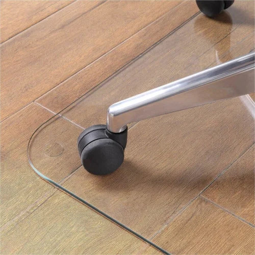 Lorell Tempered Glass Chairmat with Lip Hardwood Floor, Carpet53" Width x 45" Depth - Lip Size 6" Length x 23" Width - Tempered Glass - Clear - 1 Each (LLR82837)
