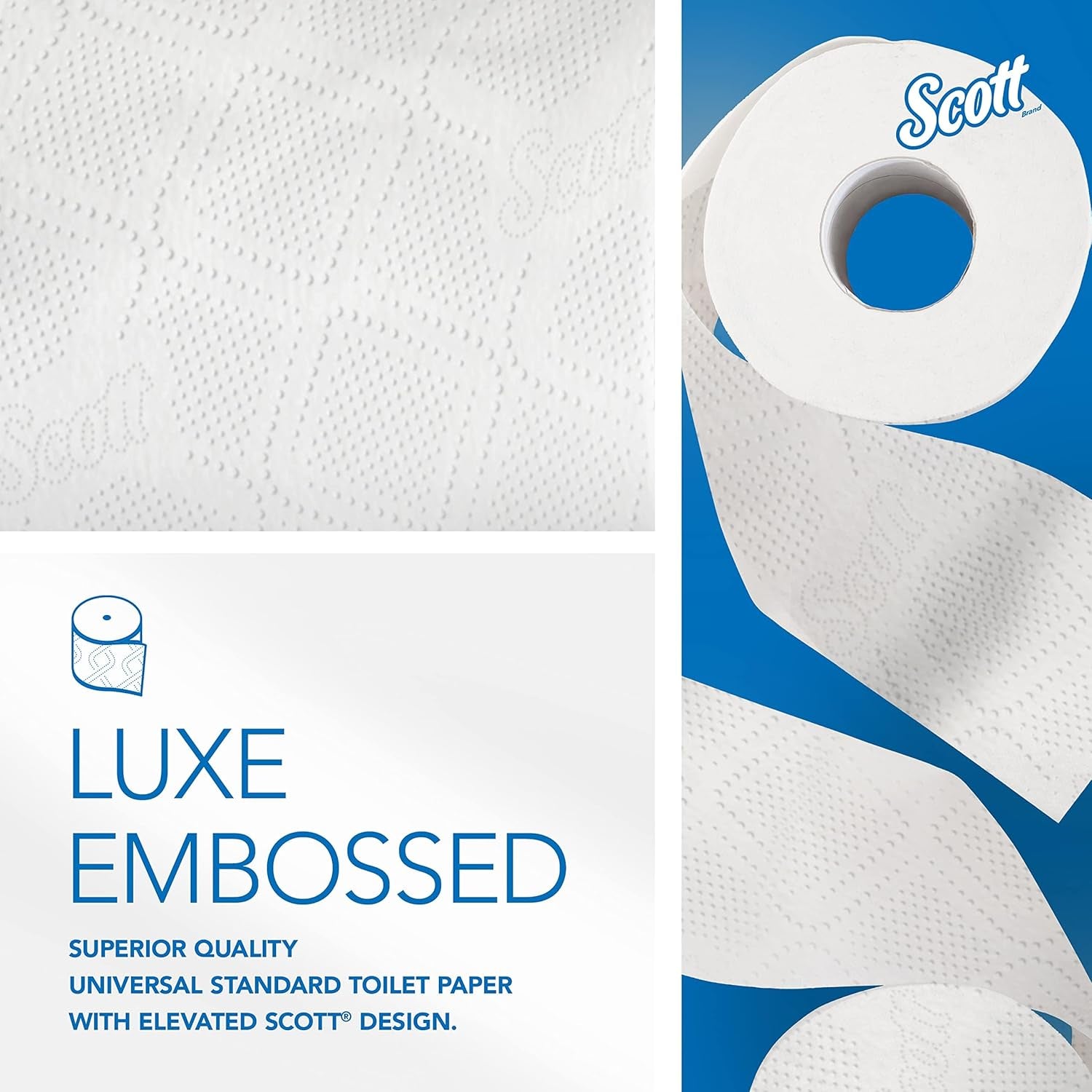 Standard Roll Bulk Toilet Paper (04460), 2-Ply, Elevated Design, White, Individually Wrapped (80 Rolls of 550 Sheets, 44,000 Sheet Total)