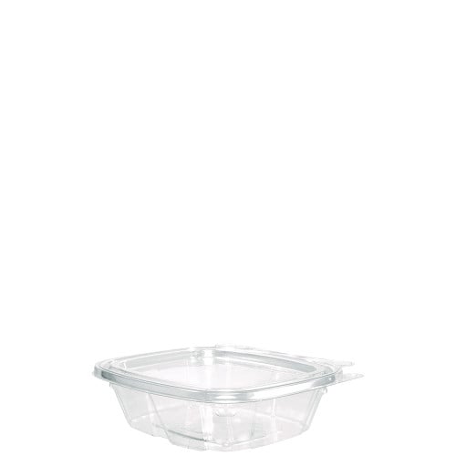 Dart ClearPac SafeSeal Tamper-Resistant/Evident Containers, Flat Lid, 8 oz, 4.9 x 1.4 x 5.5, Clear, Plastic, 100/Bag, 2 Bags/CT (CH8DEF)