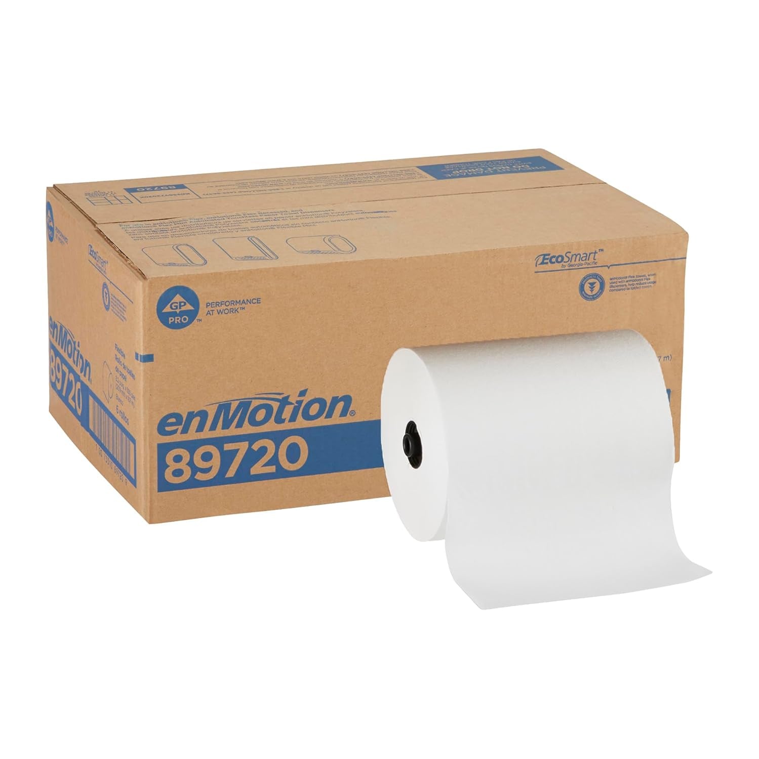 Enmotion Flex 8" Paper Towel Rolls by GP PRO, White, 550 Feet per Roll, 6 Bulk Paper Towel Rolls per Case, 89720