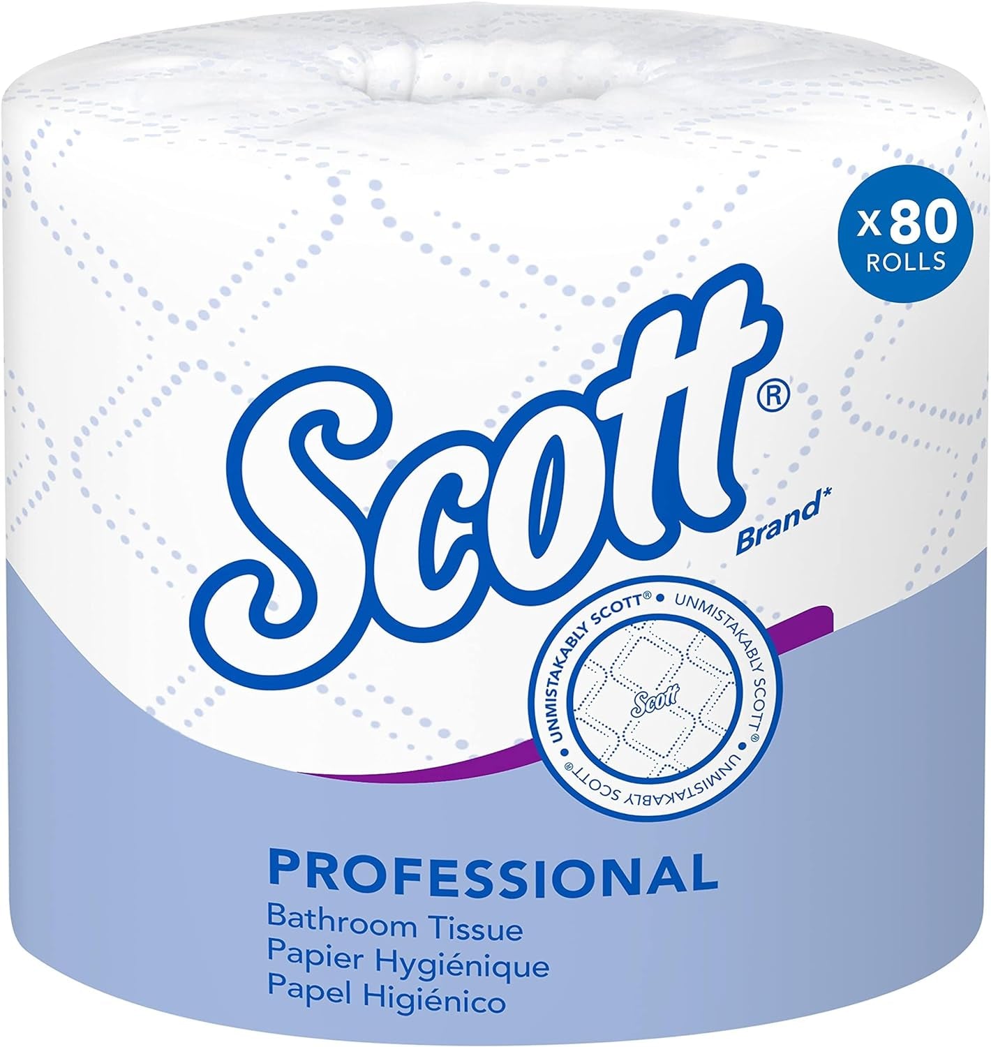 Standard Roll Bulk Toilet Paper (04460), 2-Ply, Elevated Design, White, Individually Wrapped (80 Rolls of 550 Sheets, 44,000 Sheet Total)