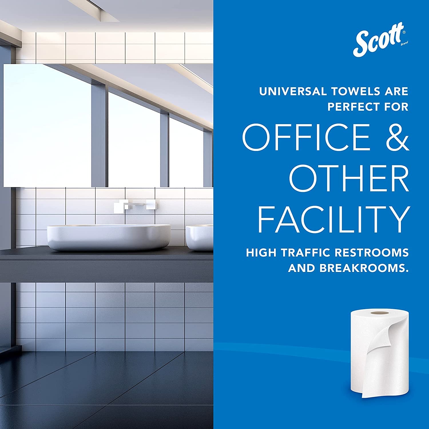 Professional Essential Universal High-Capacity Hard Roll Paper Towels, Bulk (01005), 8" Long, 1.5" Core, Absorbency Pockets, White (6 Rolls at 1,000' Each, 6,000'/Case)