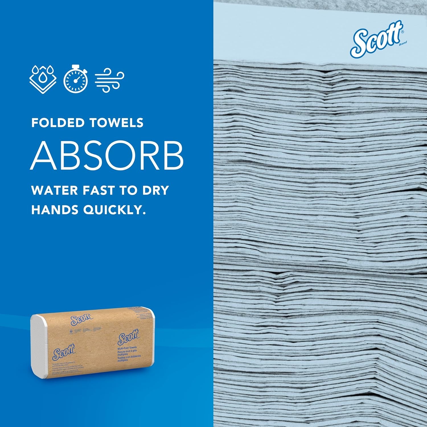 Universal Multifold Paper Towels, Bulk (01804), Absorbency Pockets, White, 9.2'X9.4' Towel, Compressed (250 Sheets/Pack, 16 Packs/Case, 4,000 Sheet Total)