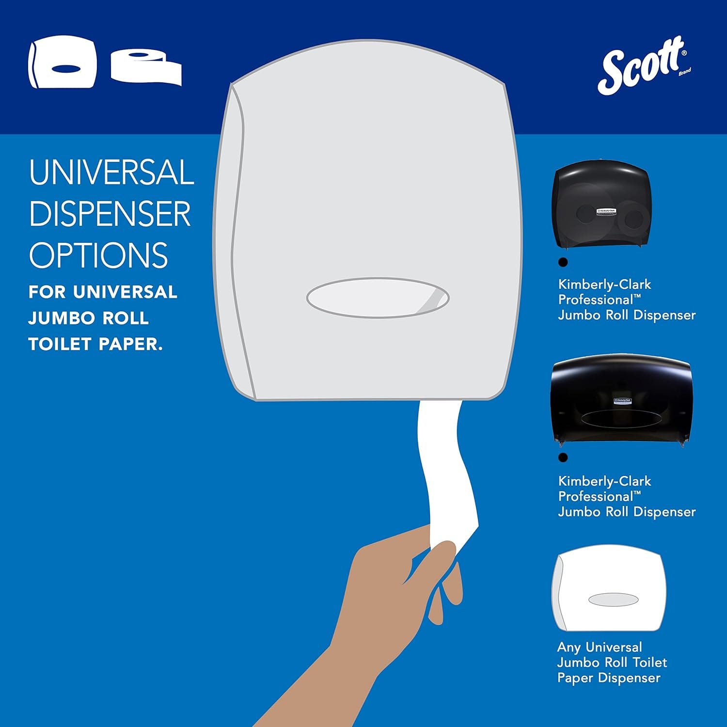 100% Recycled Fiber High-Capacity Jumbo Roll Bulk Toilet Paper (67805), 2-Ply, White, Non-Perforated (12 Rolls at 1,000' Each, 12,000'/Case)