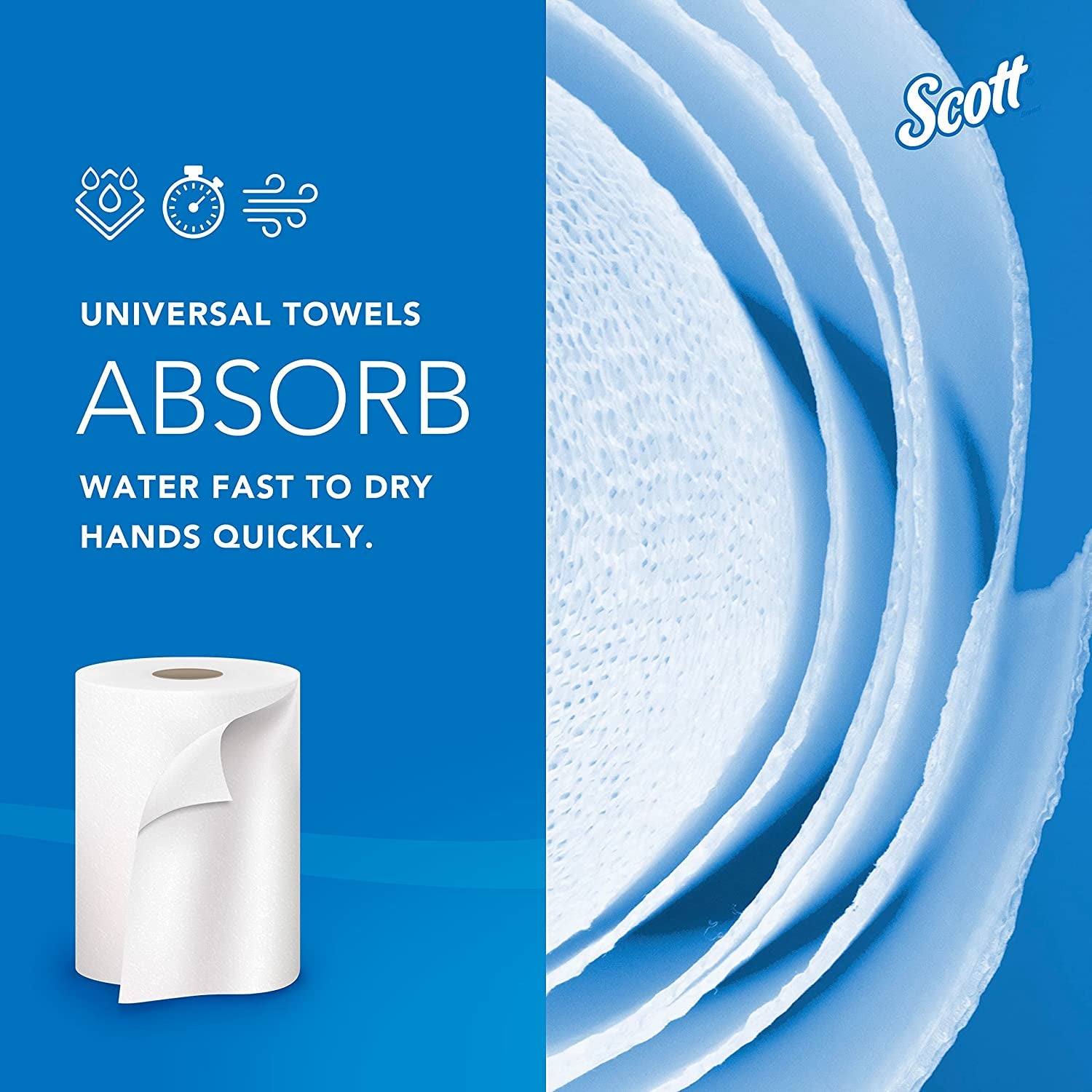 Professional Essential Universal High-Capacity Hard Roll Paper Towels, Bulk (01005), 8" Long, 1.5" Core, Absorbency Pockets, White (6 Rolls at 1,000' Each, 6,000'/Case)